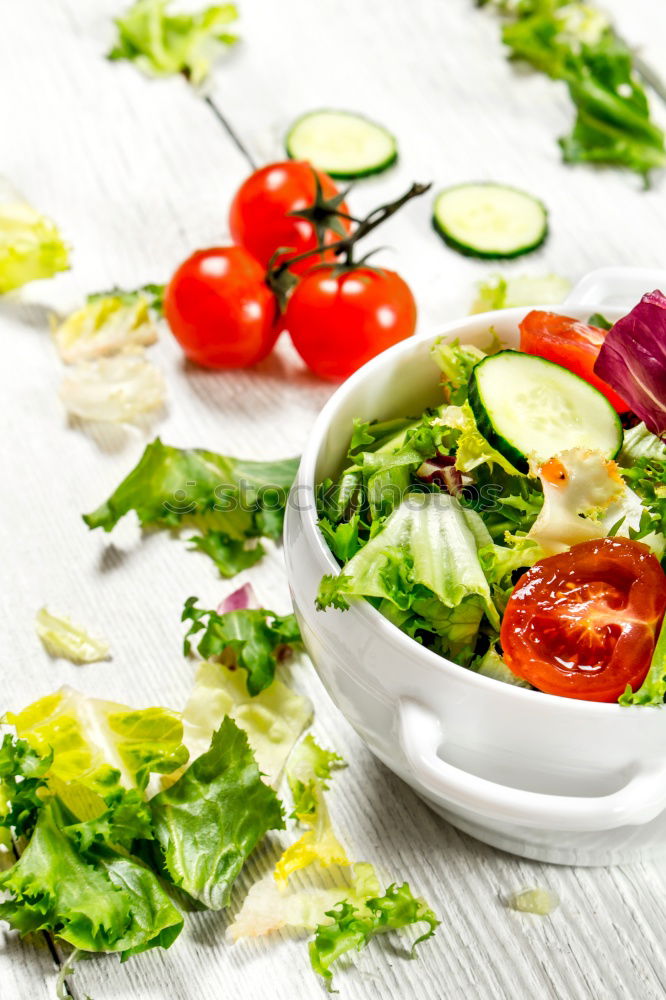 Similar – Image, Stock Photo Vegetables and spices cooking ingredients around empty plate