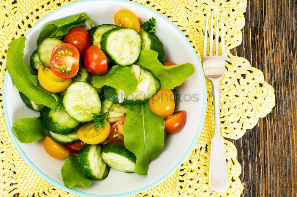 Similar – Image, Stock Photo Fresh vegan salad with edible flowers