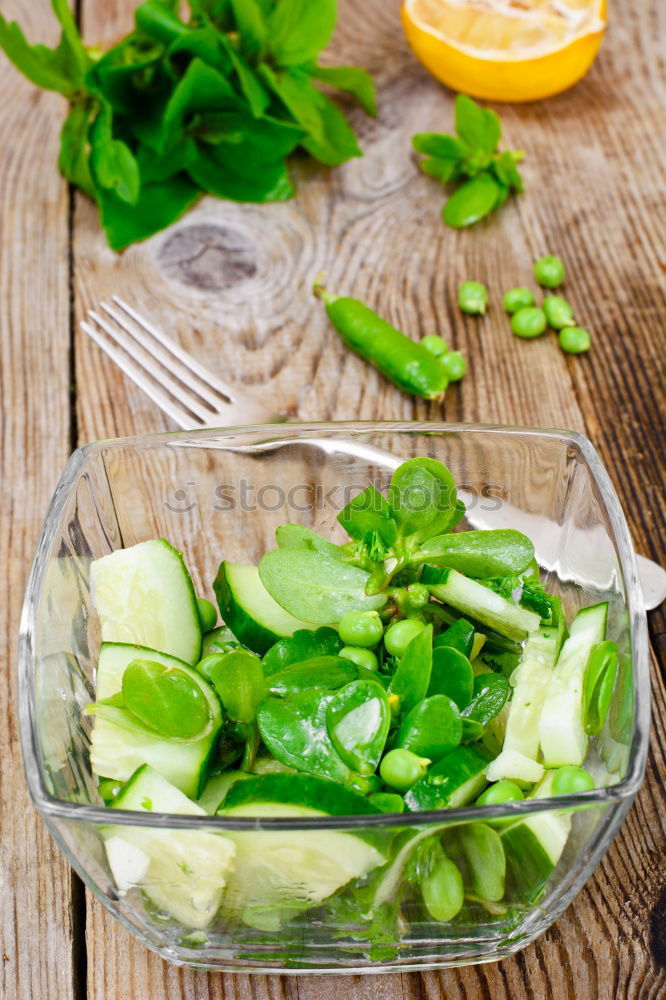 Similar – Mint, lemon and ice cubes for lemonade