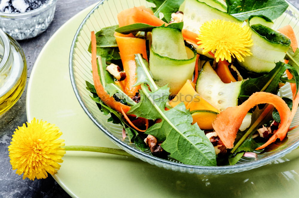 Similar – Image, Stock Photo Fresh vegan salad with edible flowers