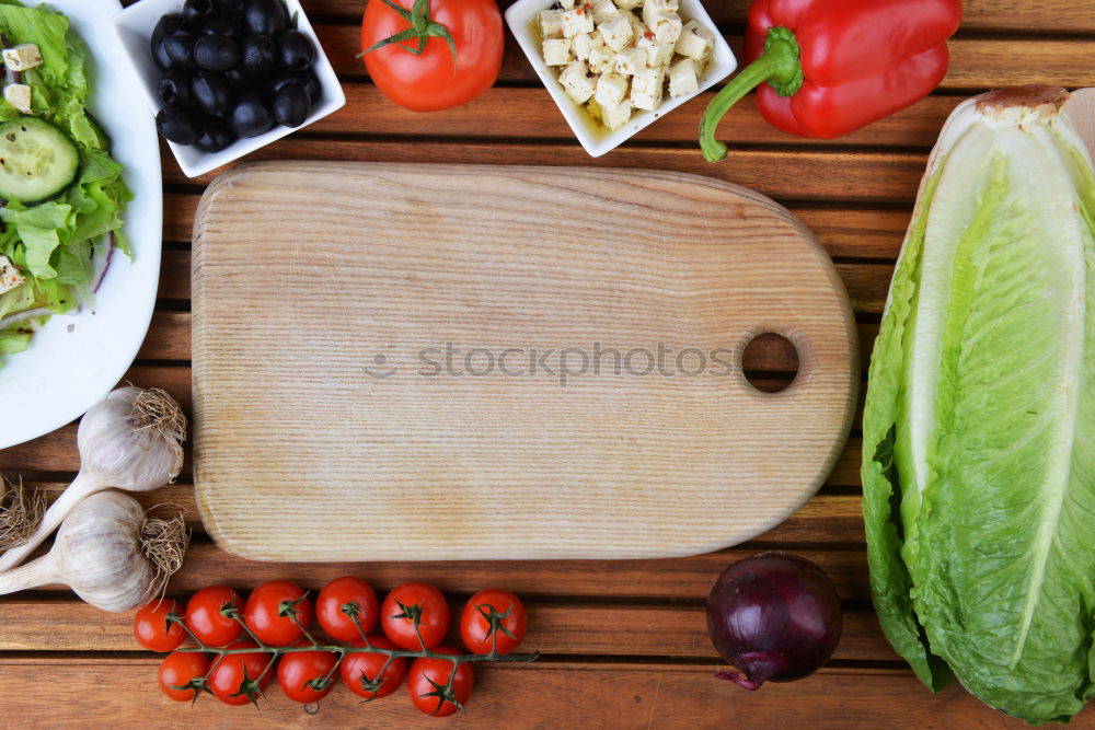 Similar – Plate with borscht and food for cooking