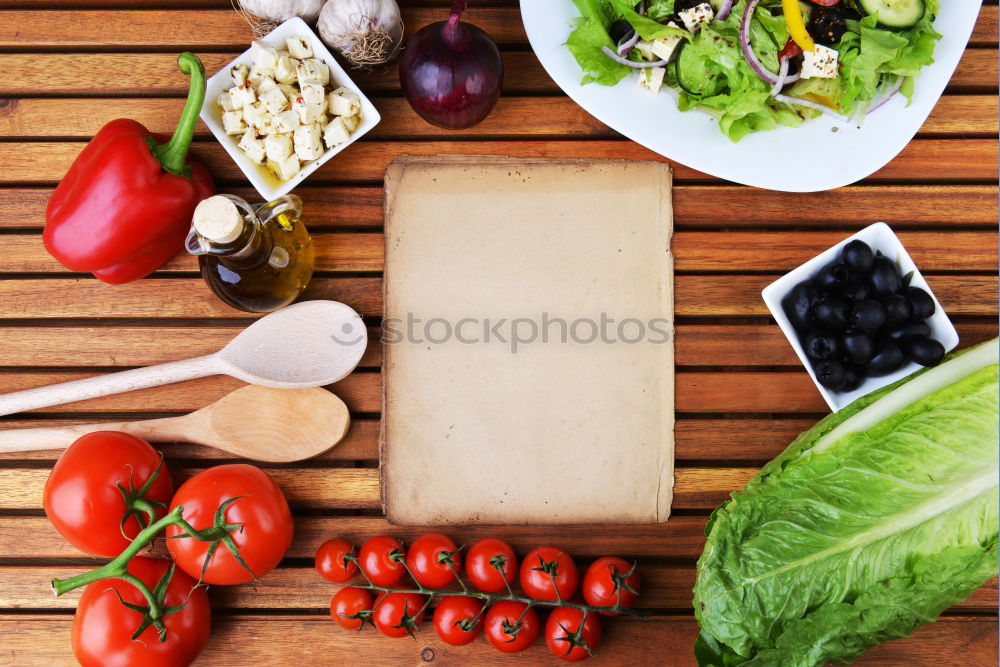 Similar – Plate with borscht and food for cooking