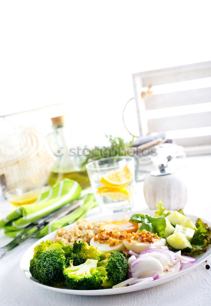 Similar – Image, Stock Photo Healthy lunch Food with chicken salad