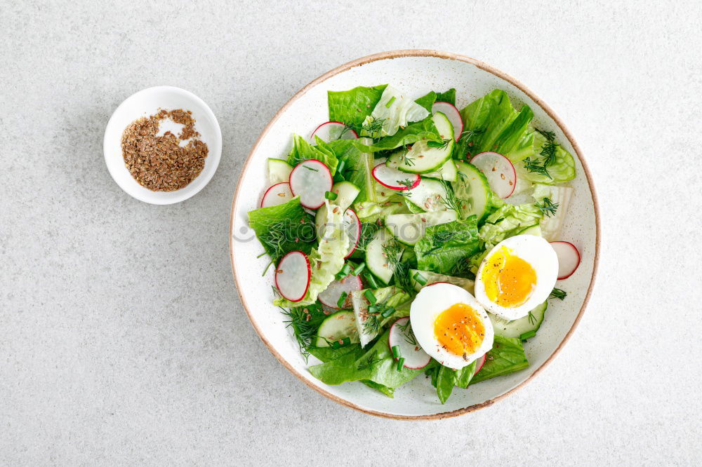 Image, Stock Photo Fresh spinach with cooking ingredients in an old sieve