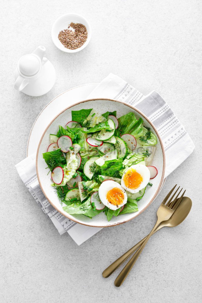 Similar – Image, Stock Photo Fresh spinach with cooking ingredients in an old sieve