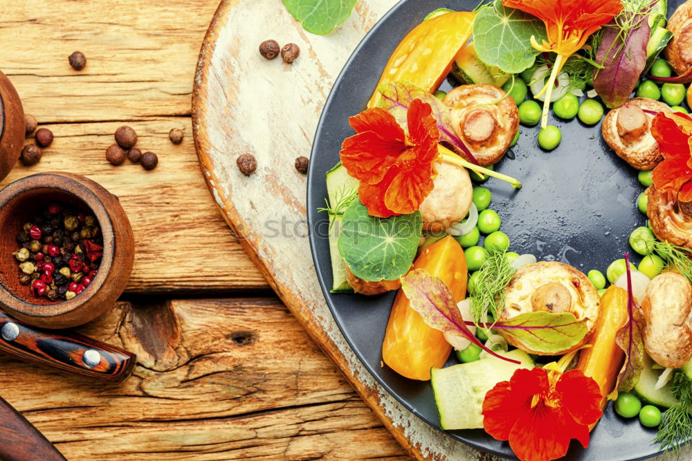 Similar – Image, Stock Photo Basket with autumn vegetables on the kitchen table