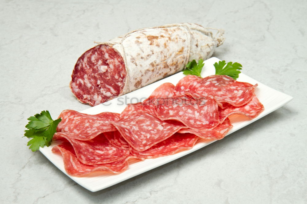 Similar – Image, Stock Photo salami Salami Ham Sausage