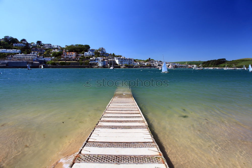 Similar – Image, Stock Photo Idyllic harbour with cotton clouds