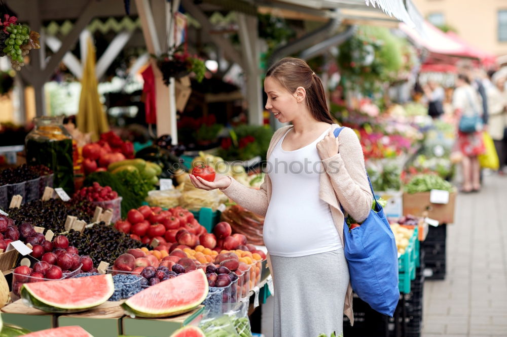 Similar – Image, Stock Photo Woman buying fruits on market