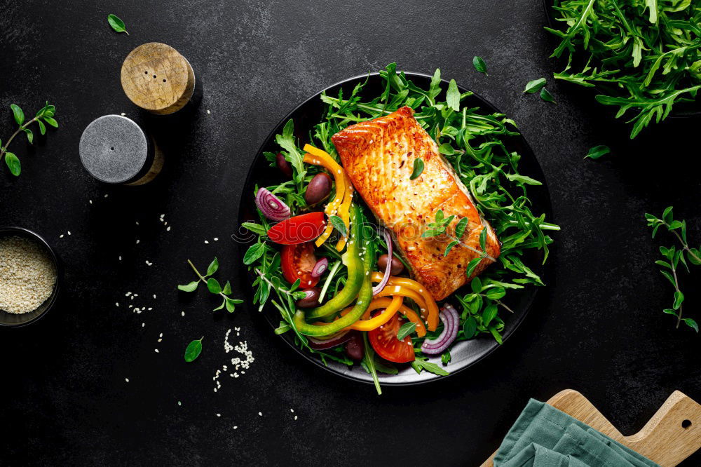 Similar – Image, Stock Photo Lentils with spinach and fried cheese