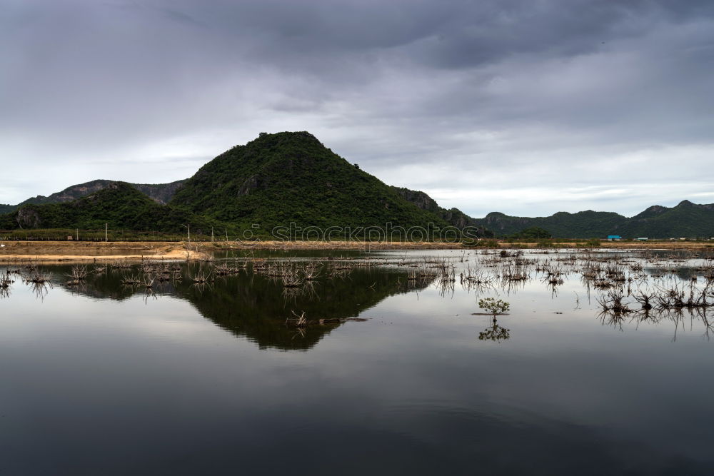 Image, Stock Photo Landscape Vietnam. River view in the dim light of dusk at Ninhbinh, Tam Coc, Vietnam