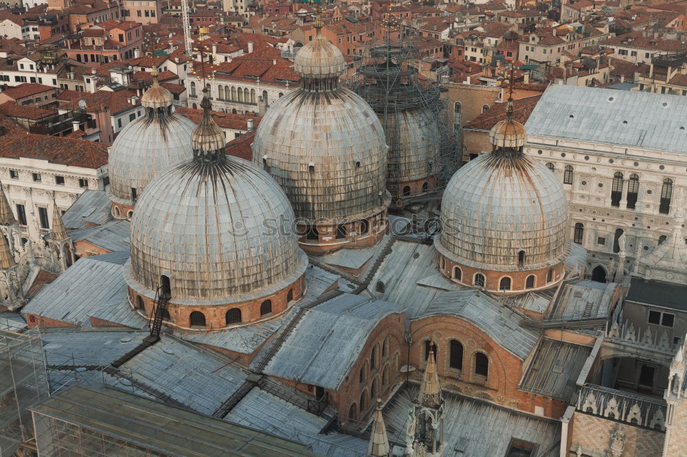 Similar – Image, Stock Photo Panoramic aerial view of Venice with St. Mark’s cathedral domes