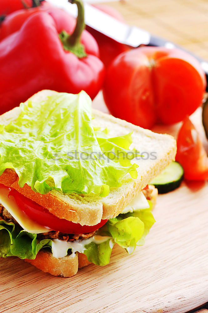 Similar – Image, Stock Photo Sliced rye bread on a kitchen board