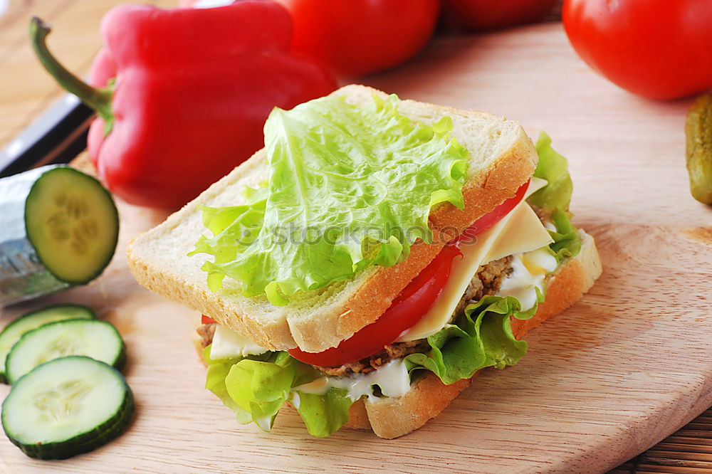 Similar – Image, Stock Photo Sandwiches on cutting board