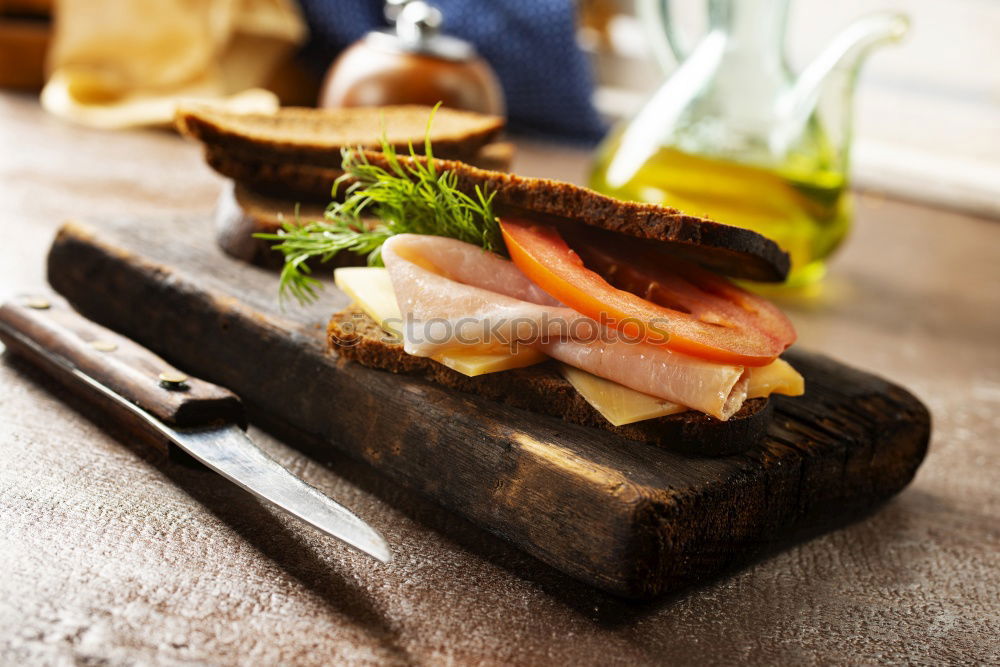 Similar – Image, Stock Photo sandwich of French toast and lettuce leaves and boiled egg