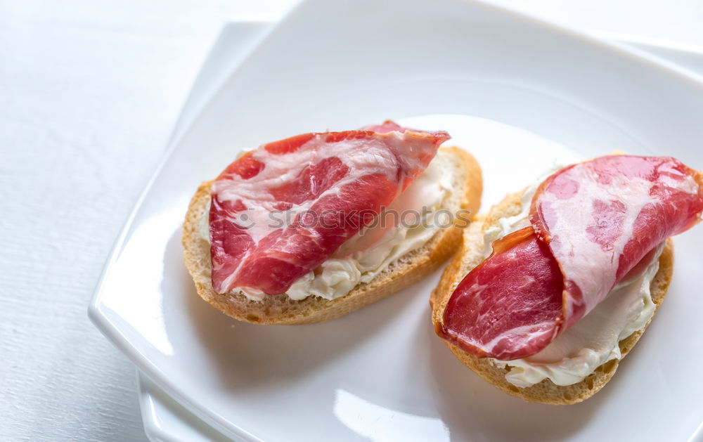 Similar – Image, Stock Photo Crispbread with ham Food