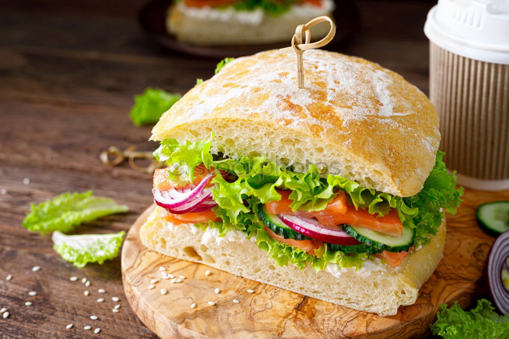 Similar – Image, Stock Photo BREAD TIME I Knives Tomato