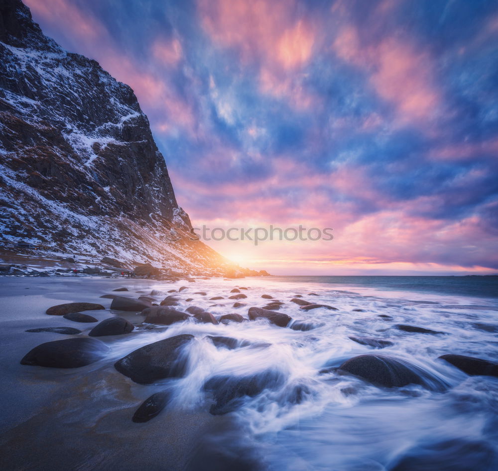 Similar – Image, Stock Photo Steep coast washed up by waves with a blue sky.