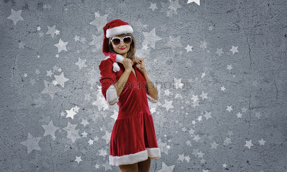 Similar – Portrait of a female shop mannequin with a Christmas Santa hat on her head.