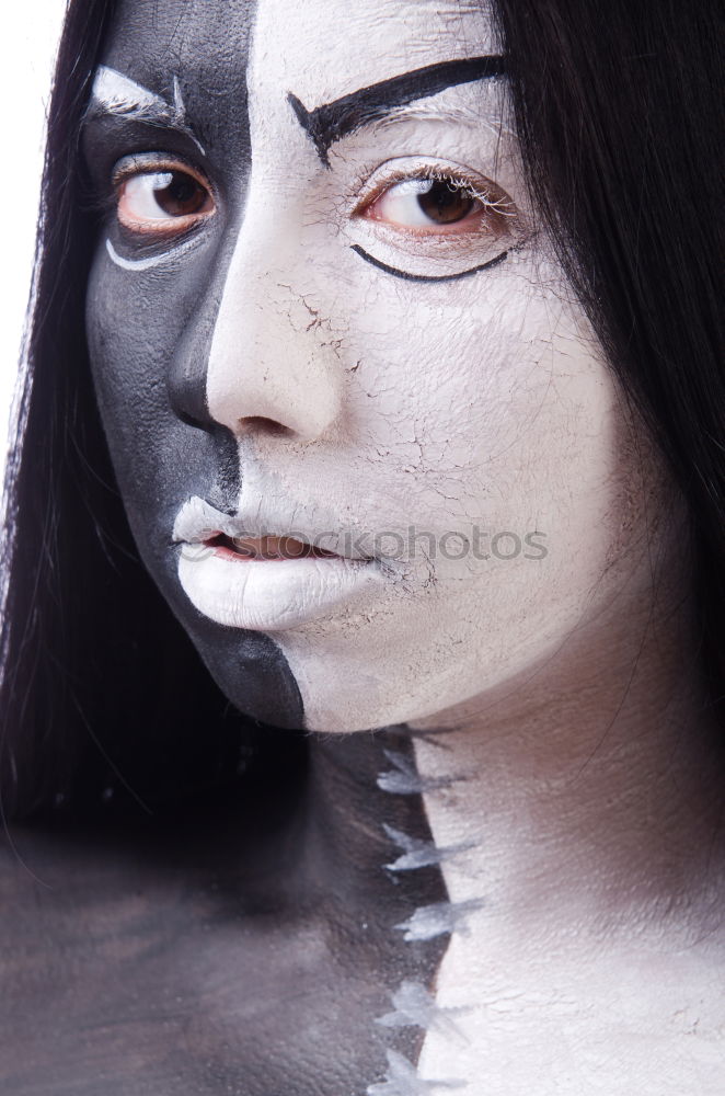 Similar – Young and weird woman with artistic make up