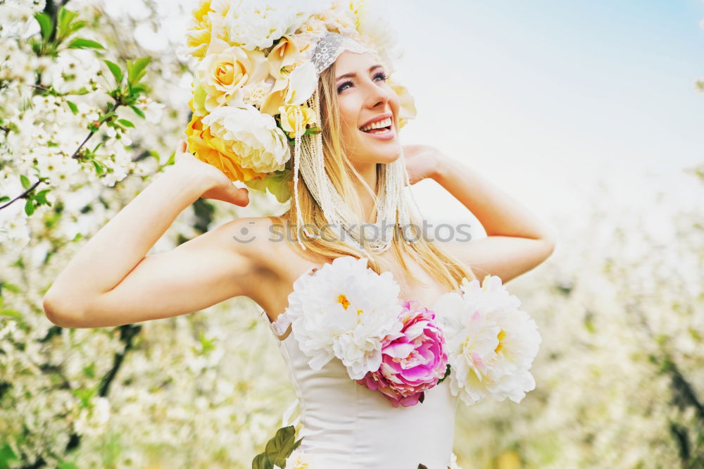 Similar – Image, Stock Photo Young cowgirl in a field of cereals