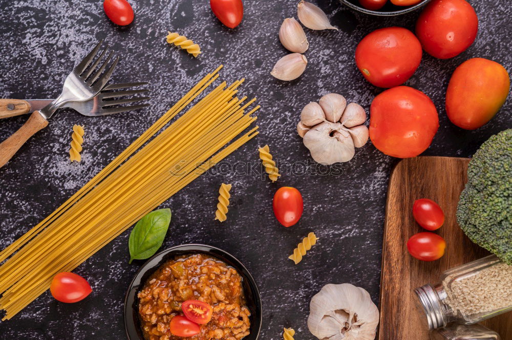 Similar – Black frying pan and fresh vegetables