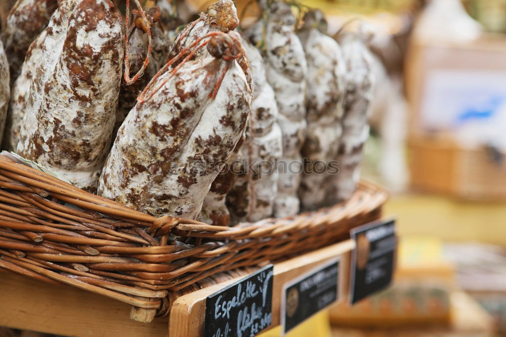 Similar – Image, Stock Photo south tyrolean salami weekly market