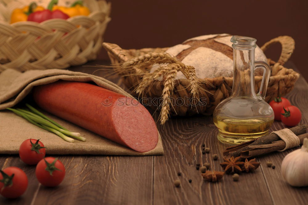 Similar – Whole wheat pasta, vegetables, herbs and olive oil