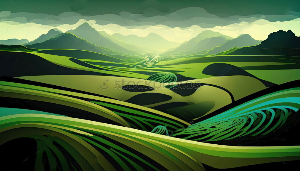 Similar – Image, Stock Photo Green field and hills