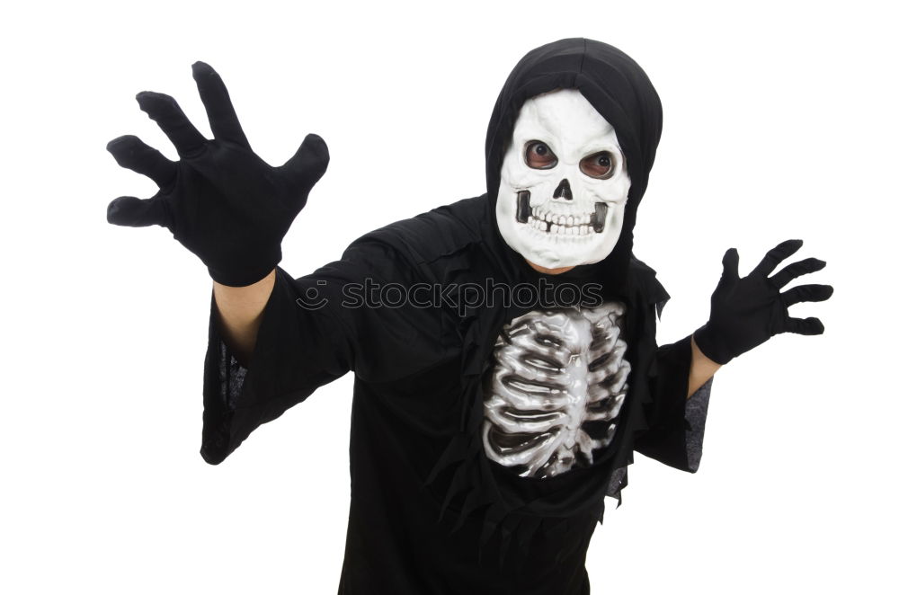 Similar – Little kid in a skeleton costume on Halloween Carnival