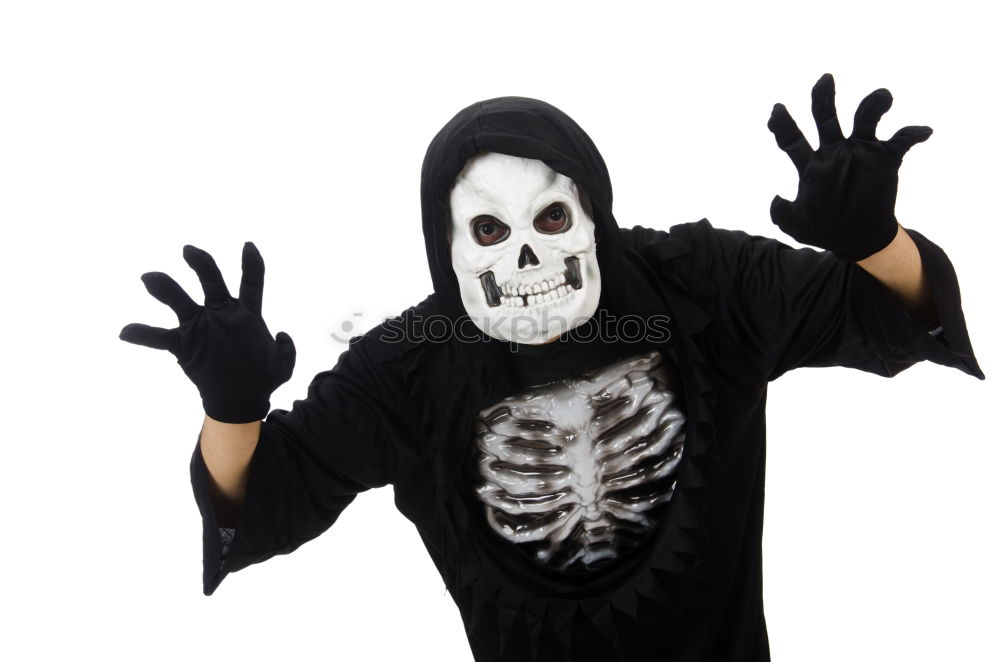 Similar – Little kid in a skeleton costume on Halloween Carnival