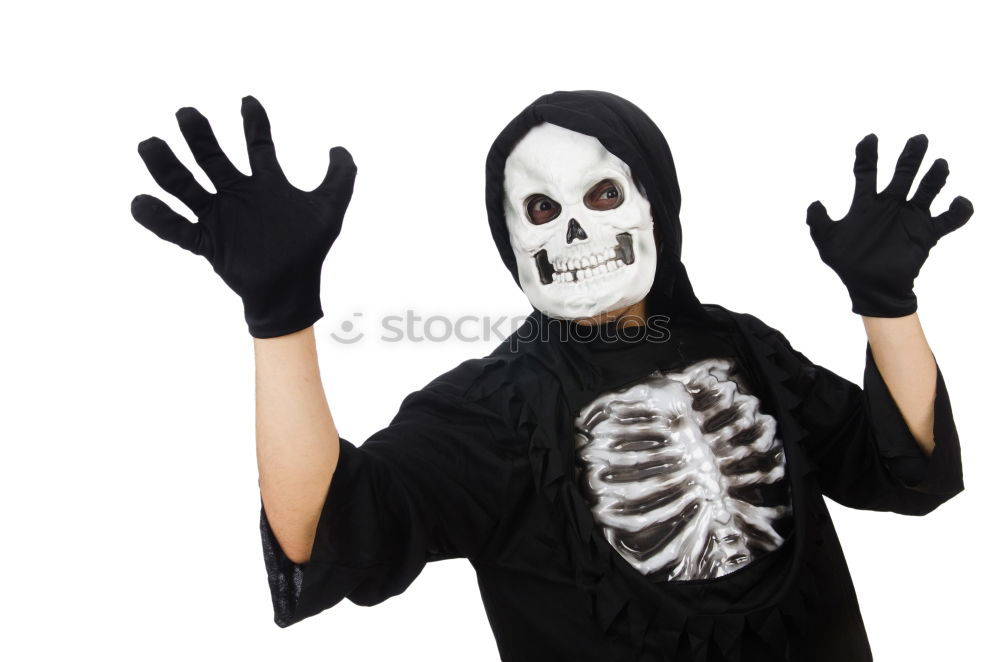 Similar – Little kid in a skeleton costume on Halloween Carnival