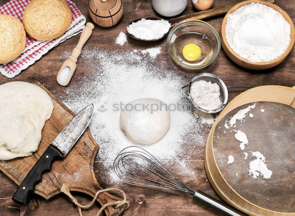 Image, Stock Photo yeast dough made from white wheat flour