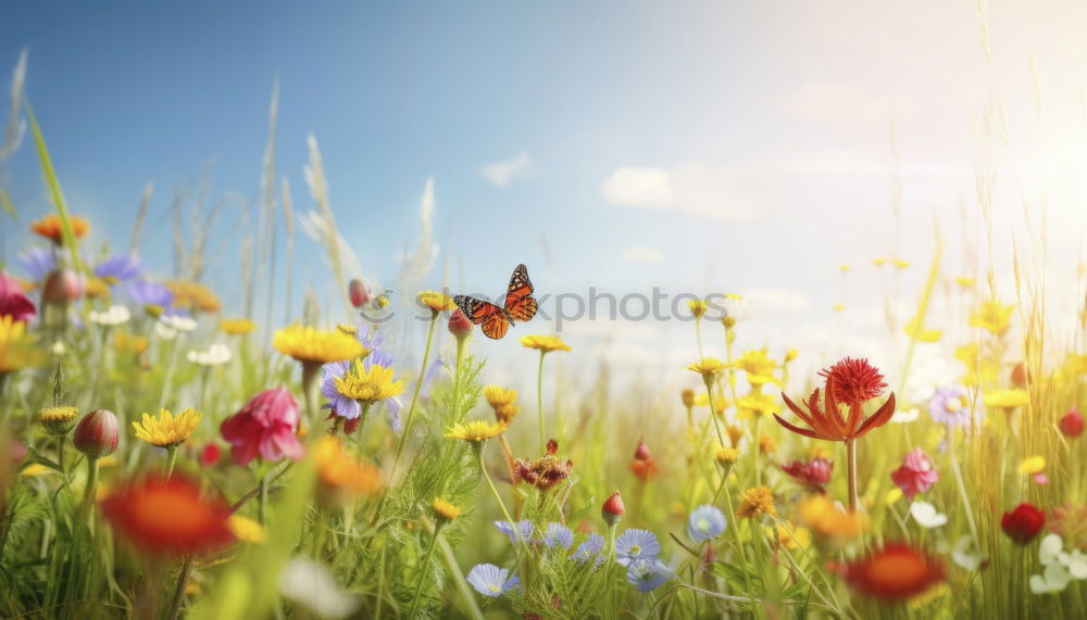 Similar – Foto Bild Gelbe Blumen im Garten oder Park am Himmel Hintergrund