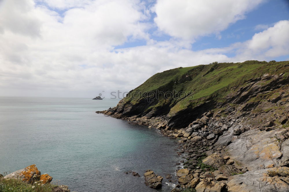 Similar – Image, Stock Photo Panoramic view of offshore island in the Azores