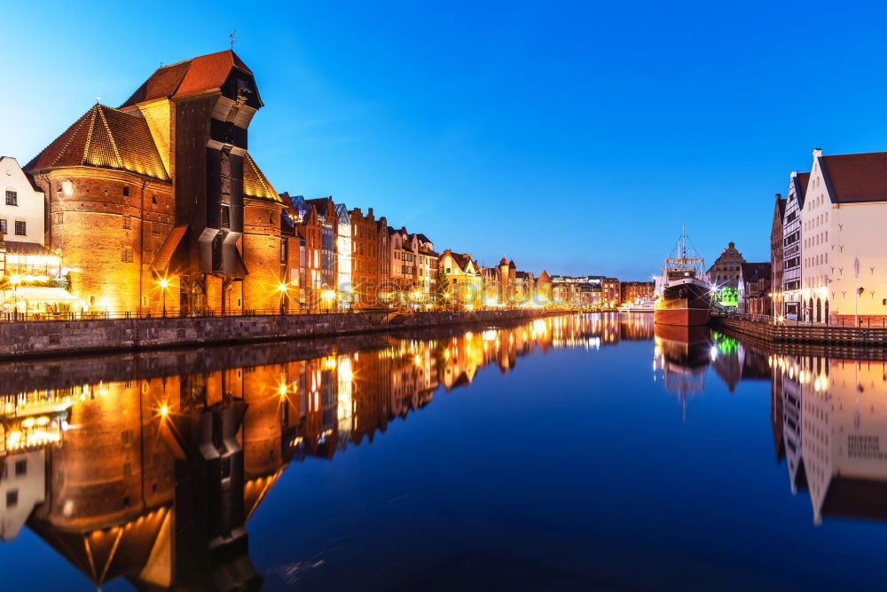 Similar – Chateau in the night reflected