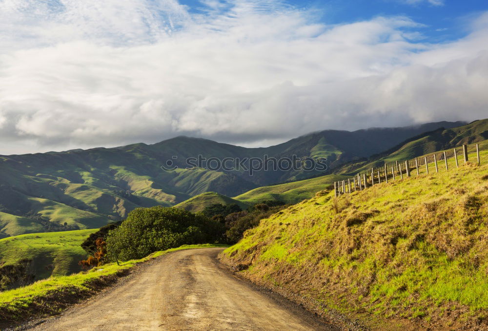 Similar – Image, Stock Photo Rural road through fields