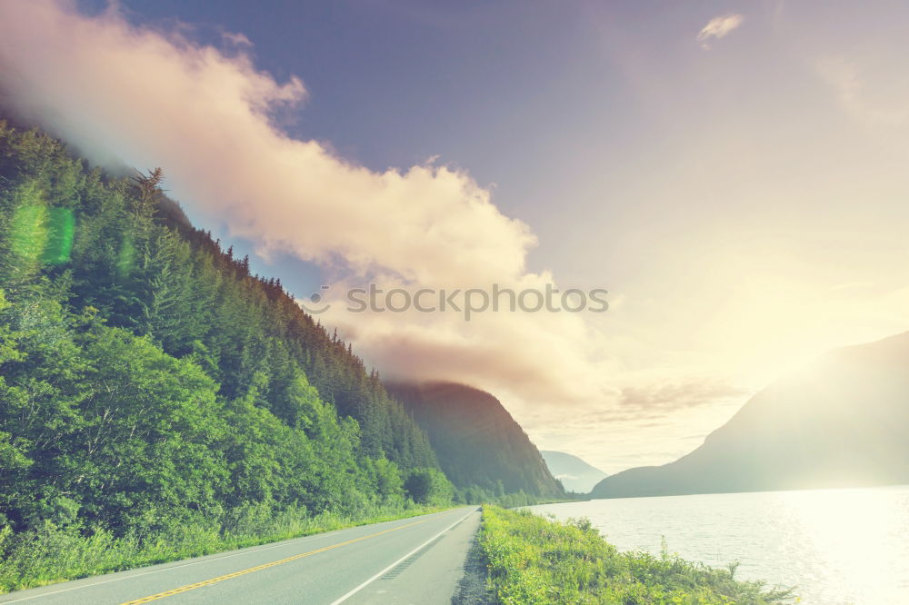 Similar – Image, Stock Photo Sunset in the mountains