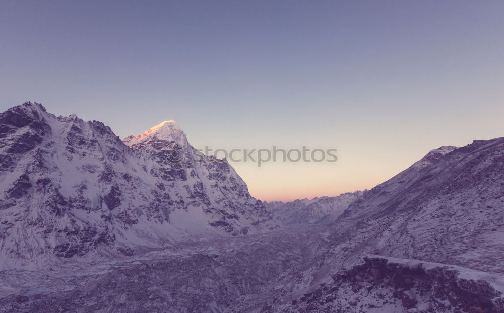 Similar – Winter morning in the Rondane, moon, snow, mountain landscape