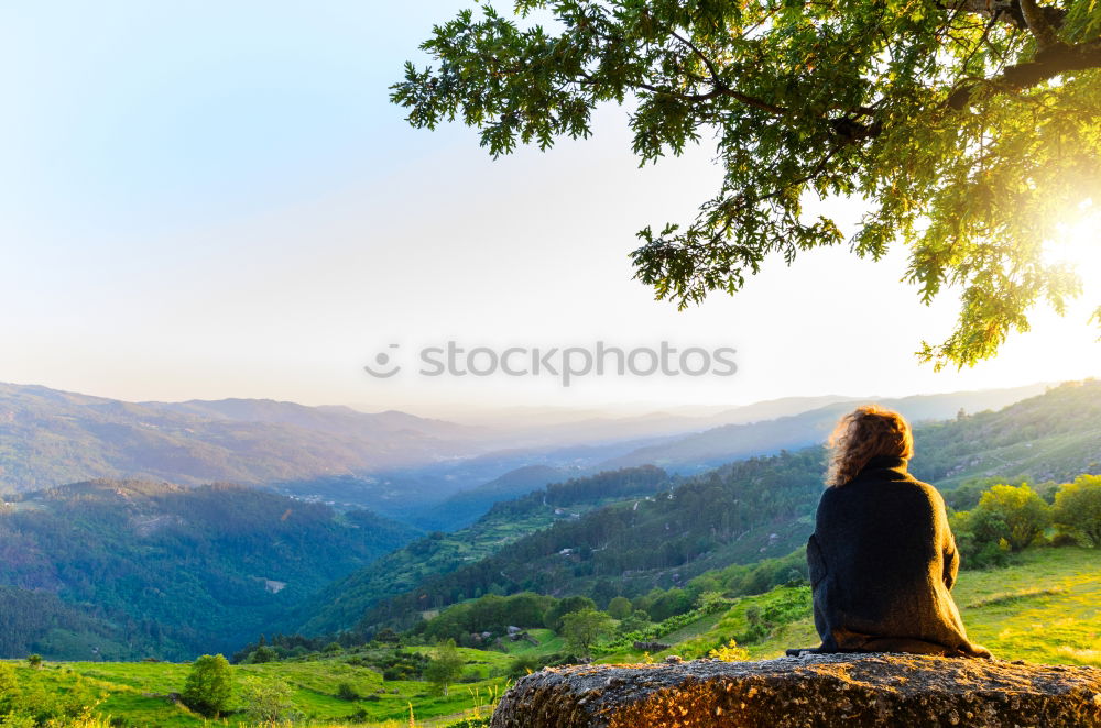 Similar – a man travel alone at the mountain