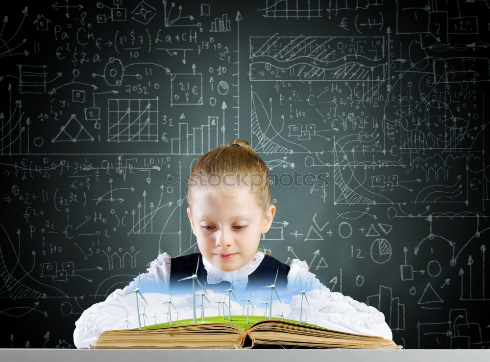 Image, Stock Photo Bored girl in classroom