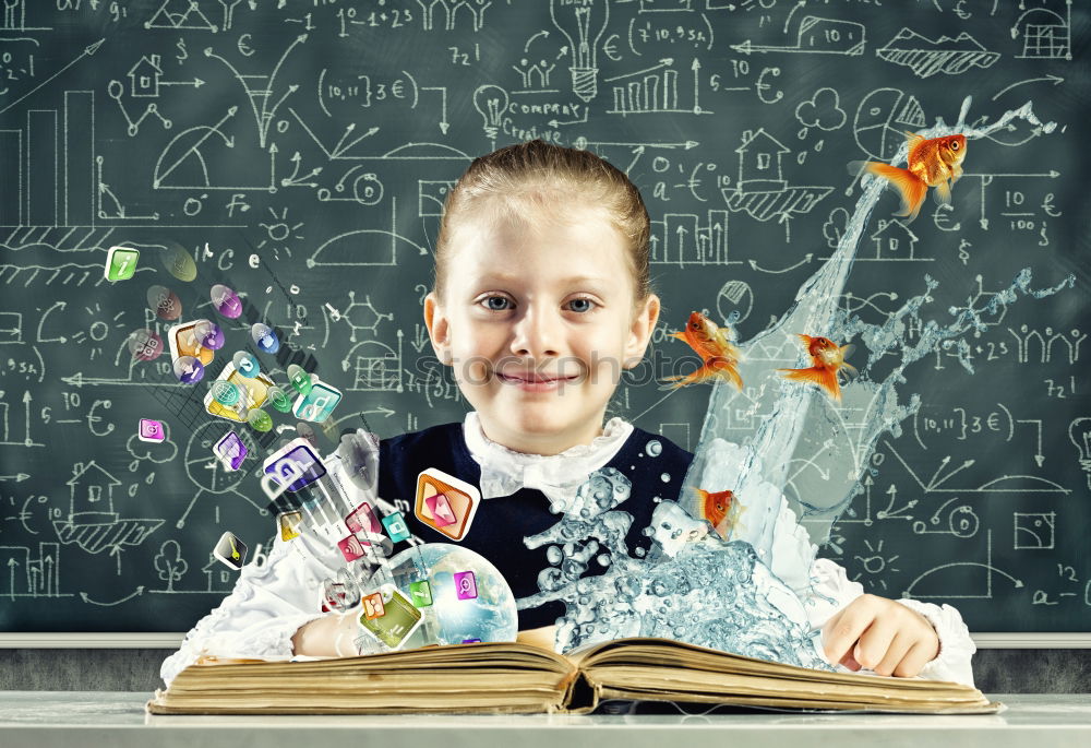 Similar – Image, Stock Photo Bored girl in classroom