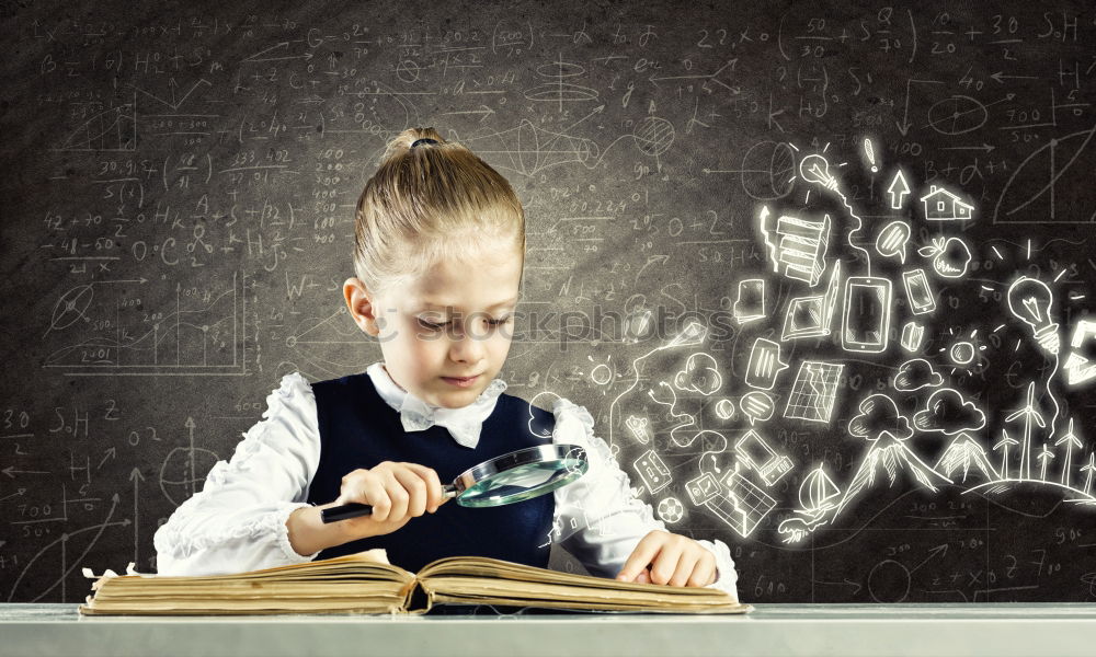 Similar – Image, Stock Photo Bored girl in classroom