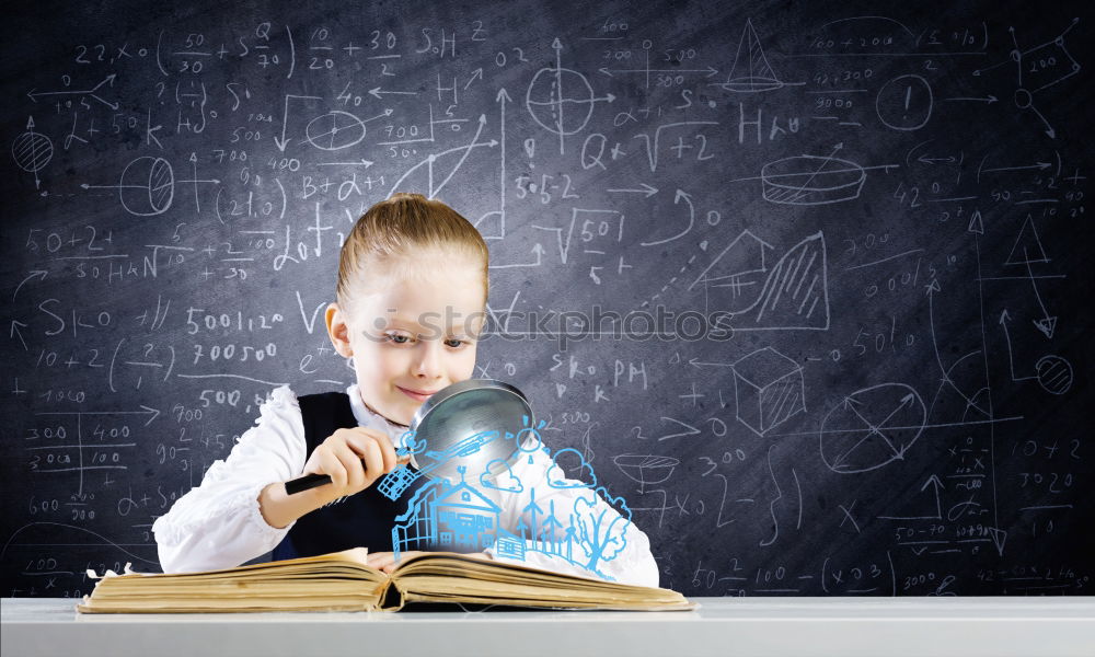 Similar – Image, Stock Photo Bored girl in classroom