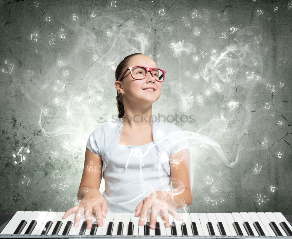 Similar – Image, Stock Photo Girl throwing backpack in classroom