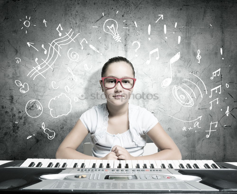 Similar – Image, Stock Photo Pupil at chalkboard with briefcase in hand