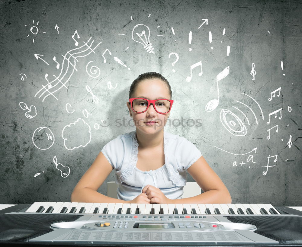 Similar – Image, Stock Photo Pupil at chalkboard with briefcase in hand