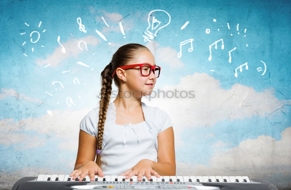 Similar – Image, Stock Photo Girl throwing backpack in classroom