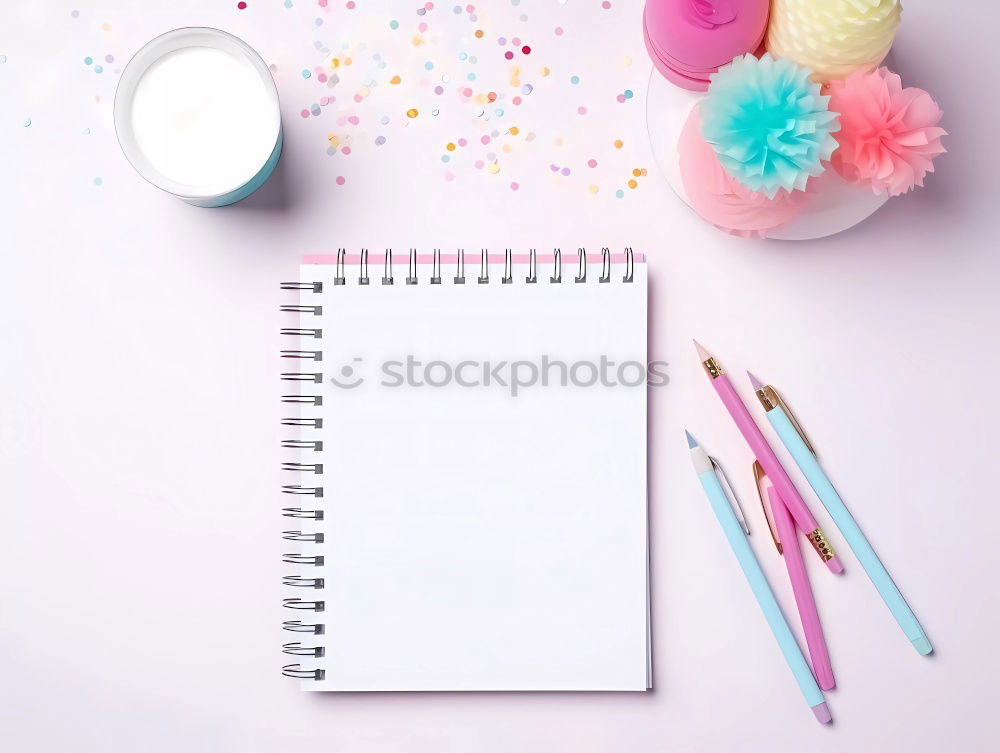 Similar – Image, Stock Photo sketchbook blank page on wooden table with palette