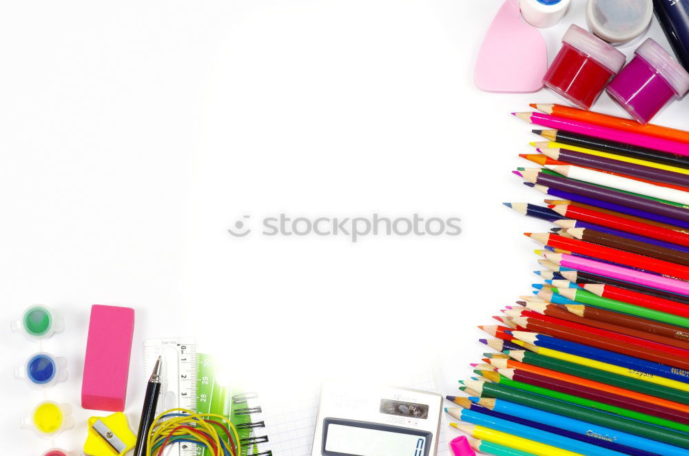 Similar – Image, Stock Photo Backpack and school supplies: magnifying glass, notepad